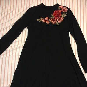 Black floral woman dress